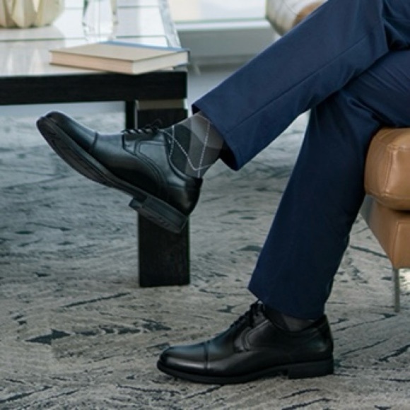 FLORSHEIM Black Leather Midtown Cap Toe Oxford Lace Up Shoes Men's 10D - Picture 2 of 13